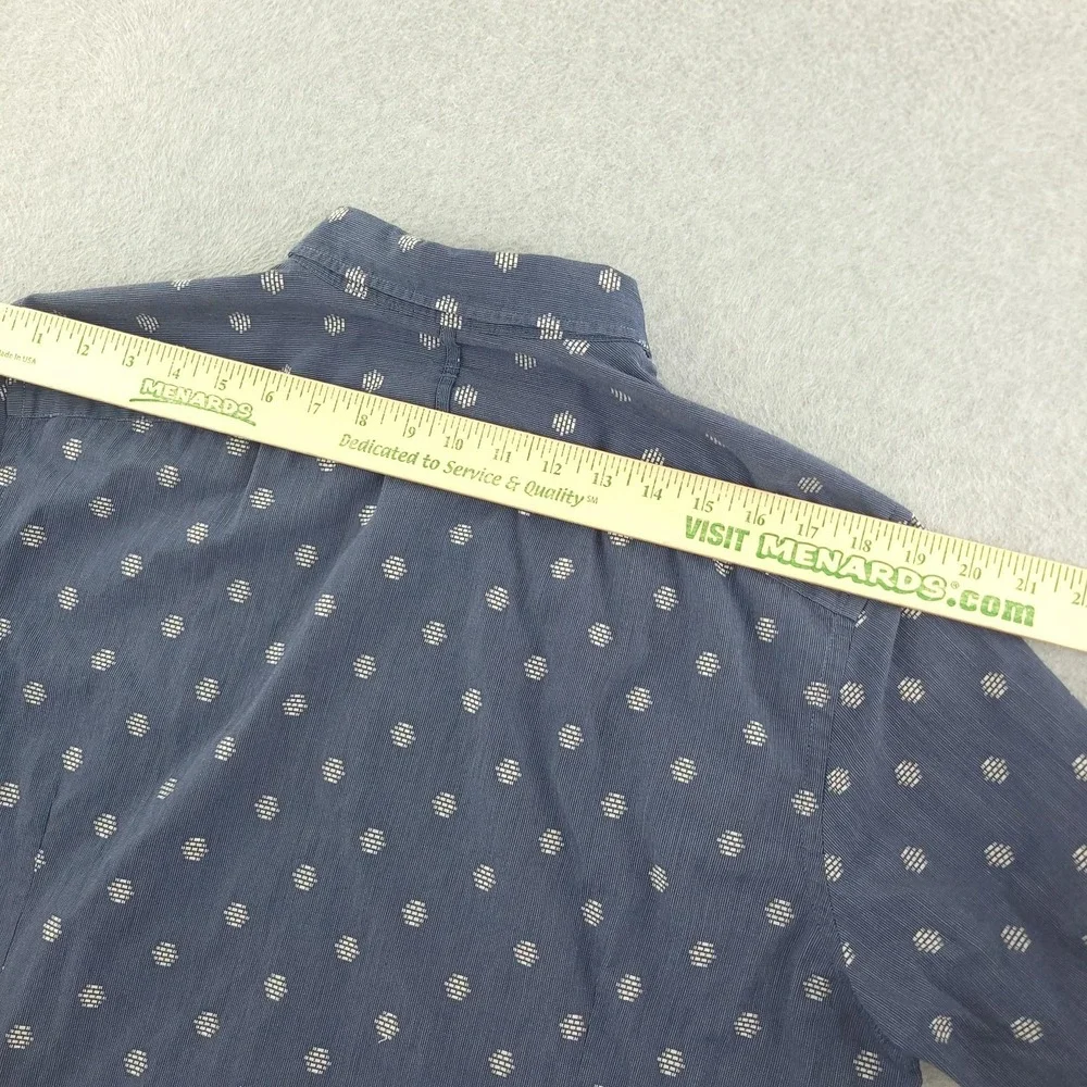 Banana Republic Shirt Mens L Blue Polka Dot Long Sleeve Button Up Grant Fit